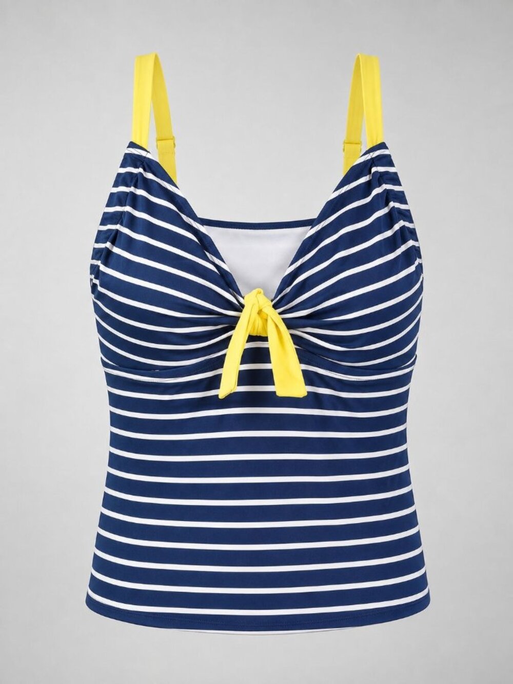 Beach House Woman's 22W Taylor Tankini Swim Top Blue Yellow Stripes - MSRP $67